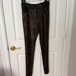 Stylish Brown Pants NABI lightweight snake skin style stretch boot cut small